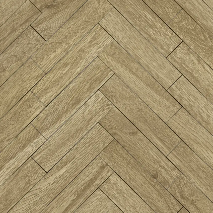 DutchLine - PVC Visgraat Met Ondervloer - Eiken Lichtbruin - 1