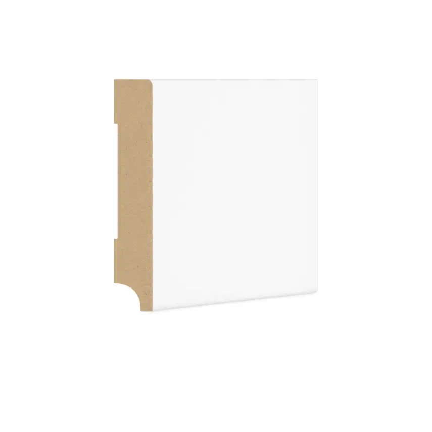 DutchLine - Rechte Plint MDF - Wit - 90x15mm - 1