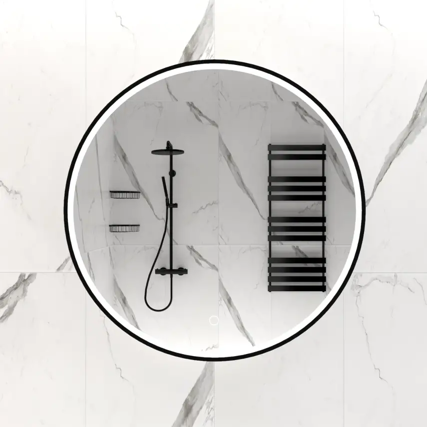 DutchLine - Ronde Luxe Ledspiegel - 100 - Mat Zwart - 1