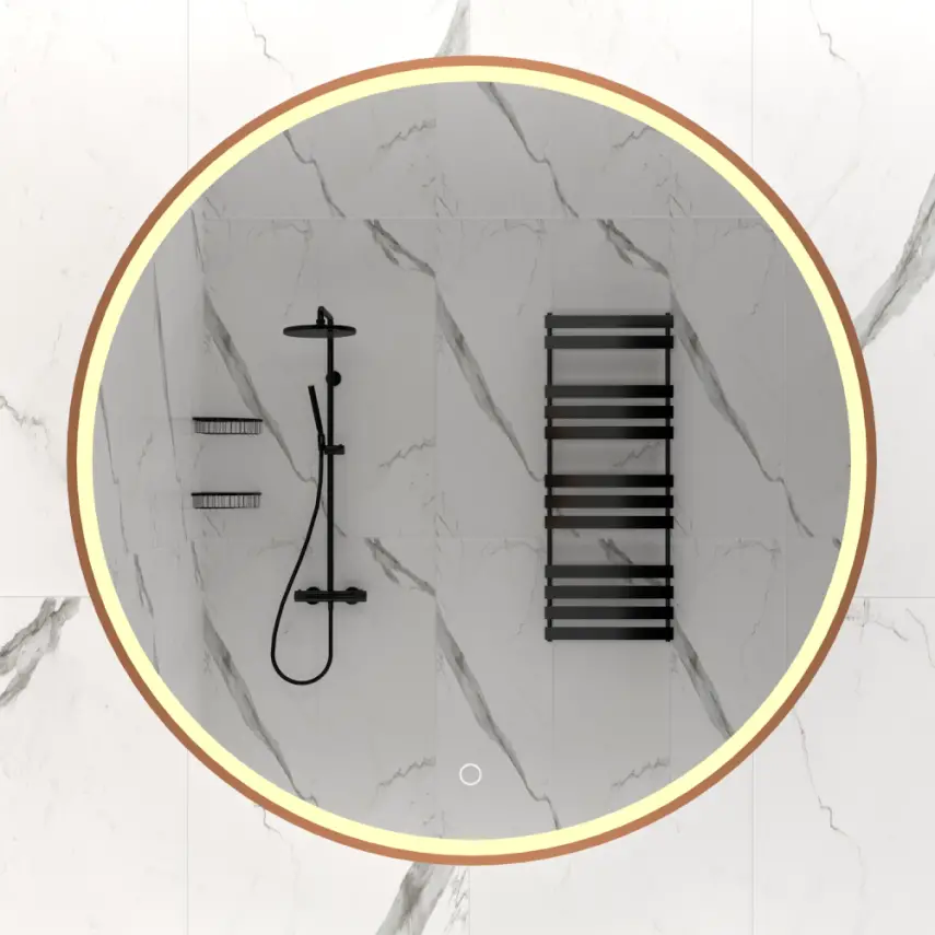 DutchLine - Ronde Luxe Ledspiegel - 120 - Geborsteld Koper - 1