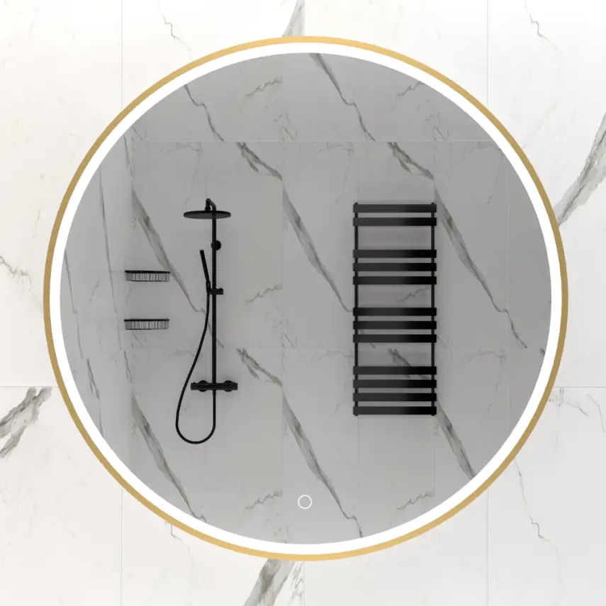 DutchLine - Ronde Luxe Ledspiegel - 120 - Geborsteld Messing - 1