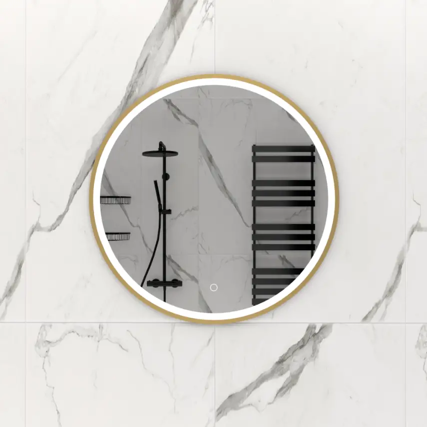 DutchLine - Ronde Luxe Ledspiegel - 60 - Geborsteld Messing - 1