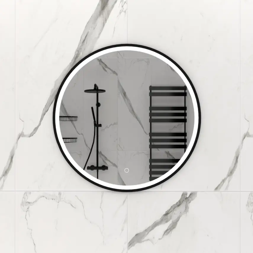 DutchLine - Ronde Luxe Ledspiegel - 60 - Mat Zwart - 1