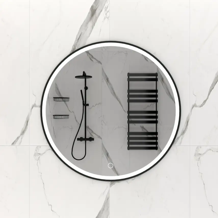 DutchLine - Ronde Luxe Ledspiegel - 80 - Gunmetal - 1