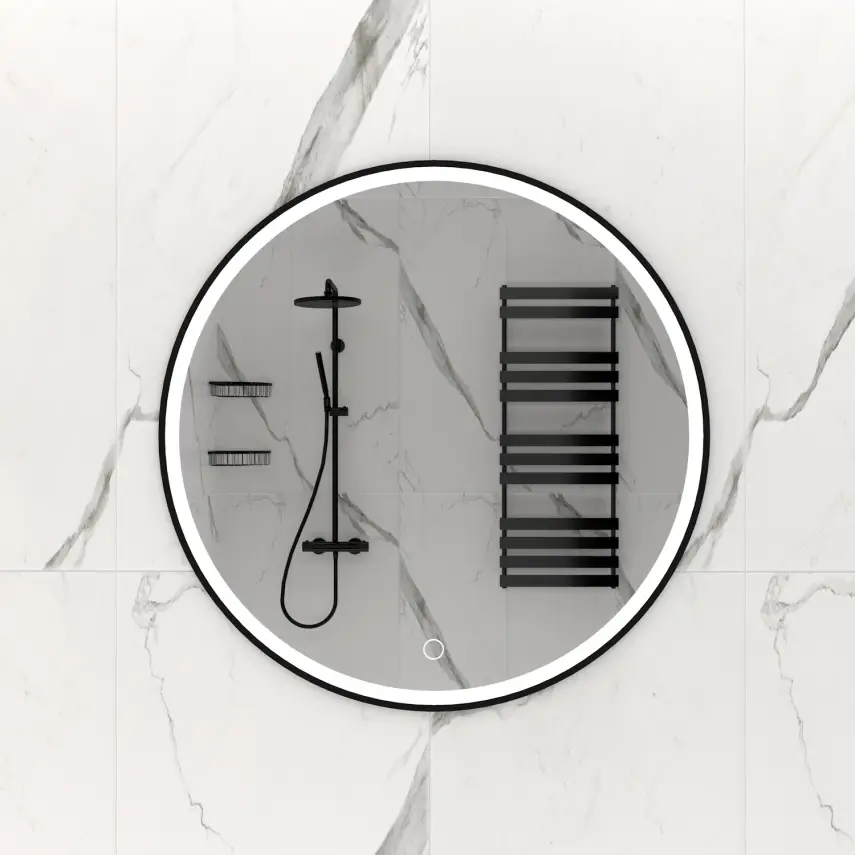 DutchLine - Ronde Luxe Ledspiegel - 80 - Mat Zwart - 1