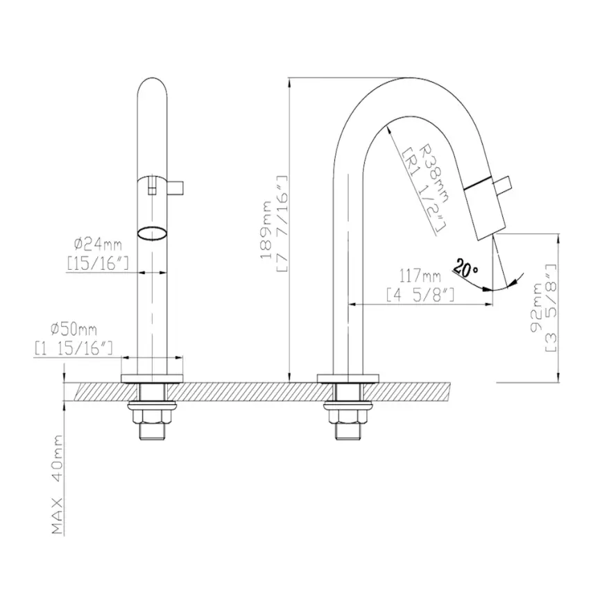 DutchLine - Round Fonteinkraan 189mm - Chroom - 2