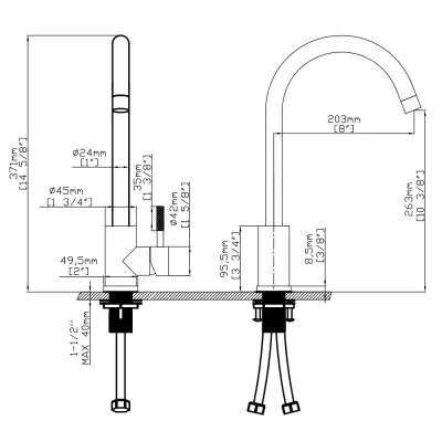 DutchLine - Round S-Grip Keukenmengkraan - Mat zwart - 2