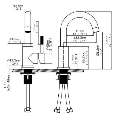DutchLine - Round S-Grip Wastafelmengkraan - Mat zwart - 2
