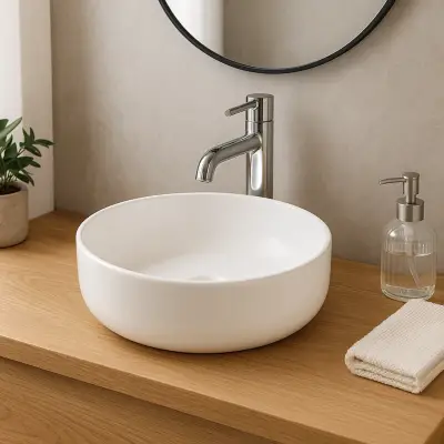 DutchLine - Round Waskom - Glans Wit - 2