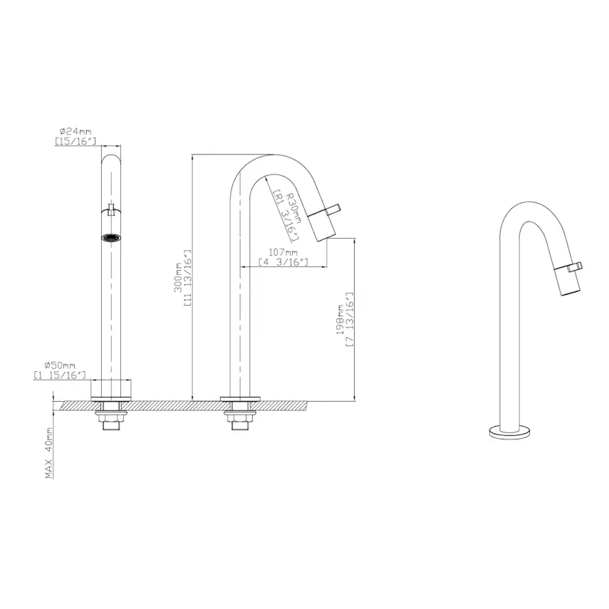 DutchLine - Round XL Fonteinkraan 300mm - Chroom - 2