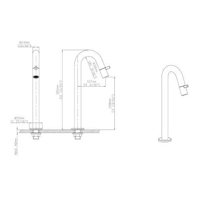 DutchLine - Round XL Fonteinkraan 300mm - Geborsteld staal - 2