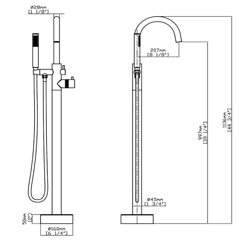 DutchLine - S-Grip Vrijstaande Thermostatische Badmengkraan - Chroom - 2
