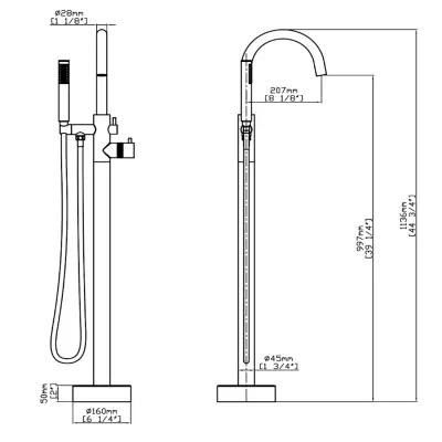 DutchLine - S-Grip Vrijstaande Thermostatische Badmengkraan - Mat zwart - 2