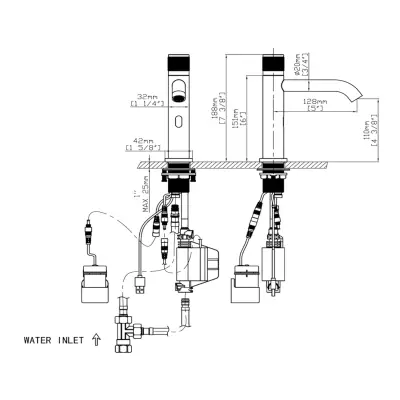 DutchLine - Sensorkraan Koudwater - Met Batterij of Stekker - Geborsteld staal - 2