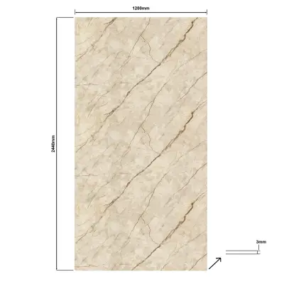 DutchLine - SPC Wandpaneel - Bolzono Beige Marmer Glans - 2