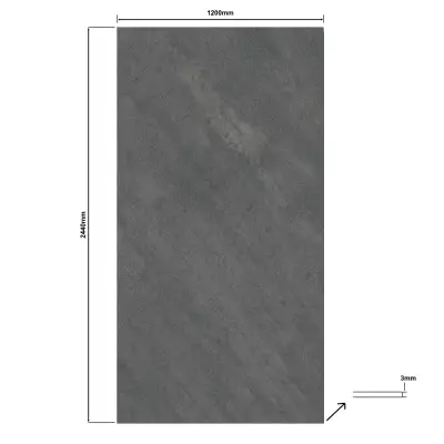 DutchLine - SPC Wandpaneel - Cemento Dark Grey Mat - 2