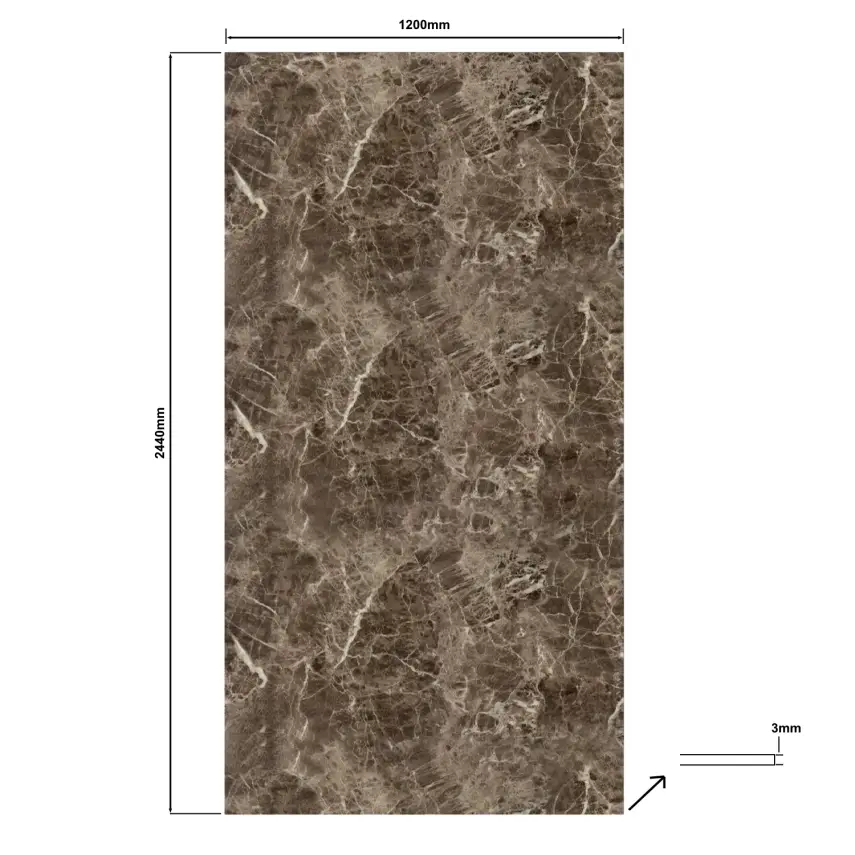 DutchLine - SPC Wandpaneel - Emperador Bruin Glans - 2