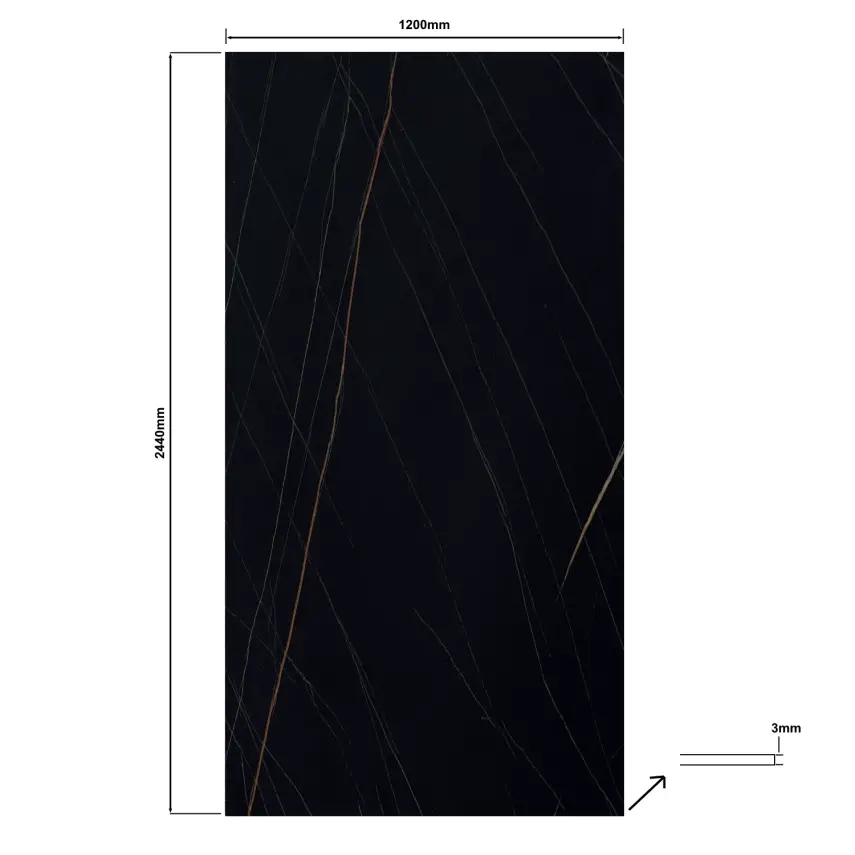 DutchLine - SPC Wandpaneel - Falcon Black Gold Glans - 2