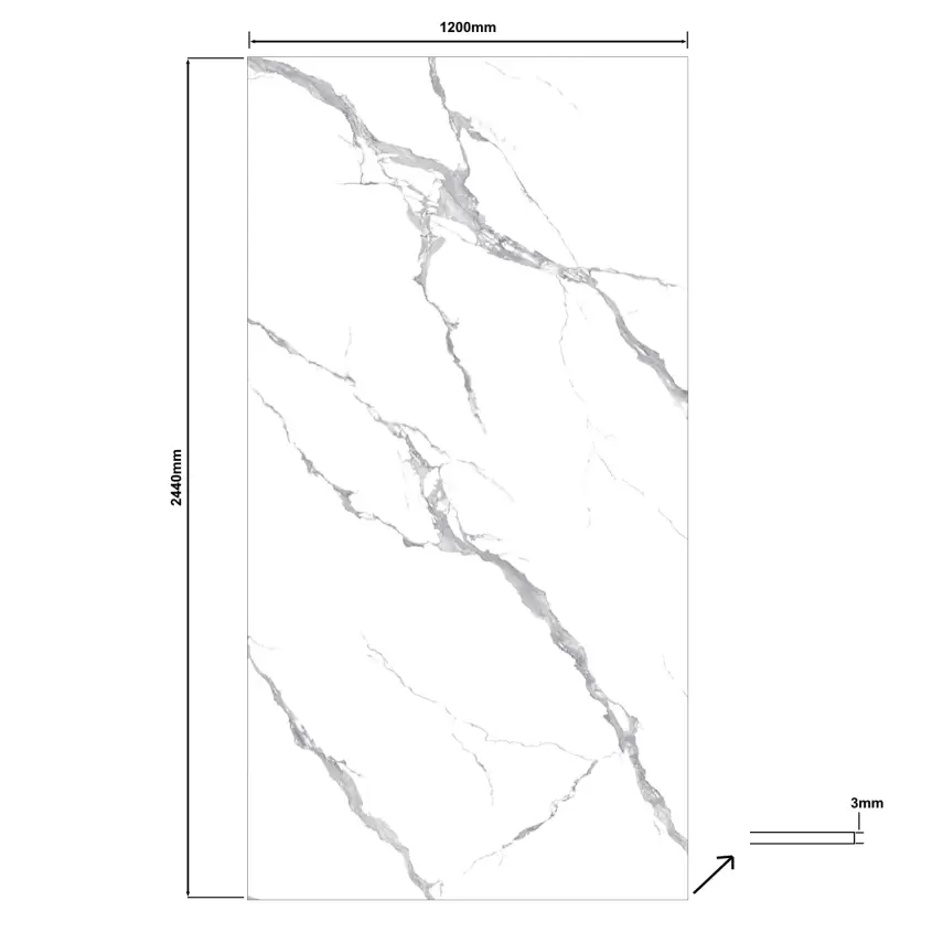 DutchLine - SPC Wandpaneel - Statuario Real Glans - 2