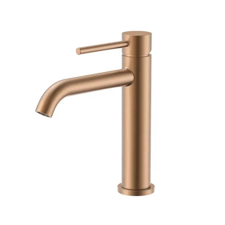 DutchLine - Thin Coldstart Wastafelmengkraan - Geborsteld koper - 1