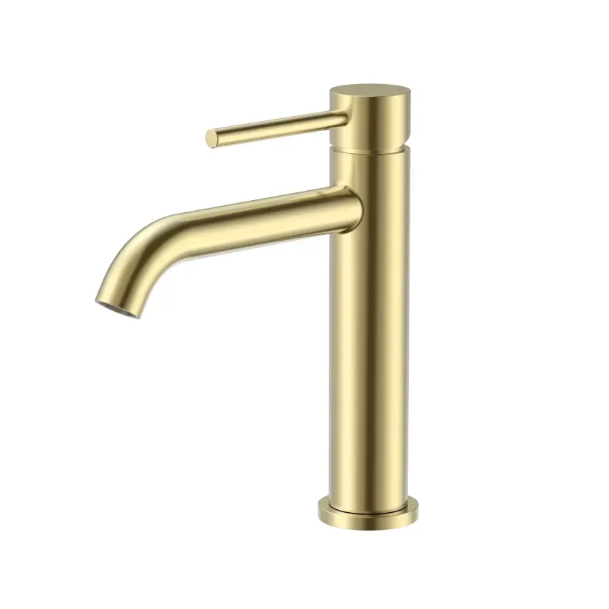 DutchLine - Thin Coldstart Wastafelmengkraan - Geborsteld messing - 1