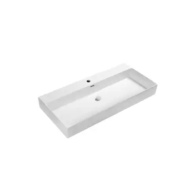 DutchLine - Tight Wastafel 100 - Glans Wit - 1 Kraangat - 1