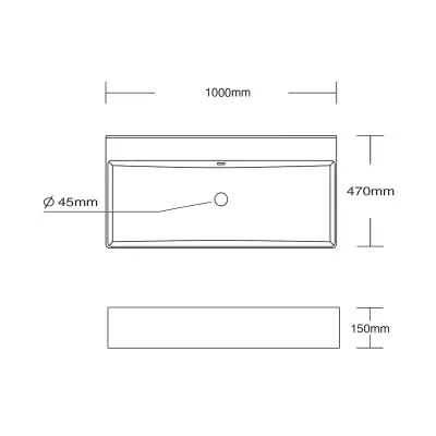 DutchLine - Tight Wastafel 100 - Glans Wit - Zonder Kraangat - 2