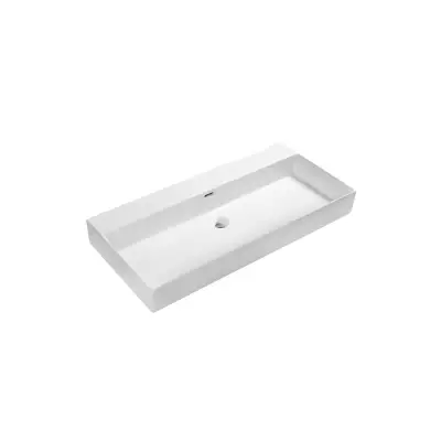 DutchLine - Tight Wastafel 100 - Glans Wit - Zonder Kraangat - 1