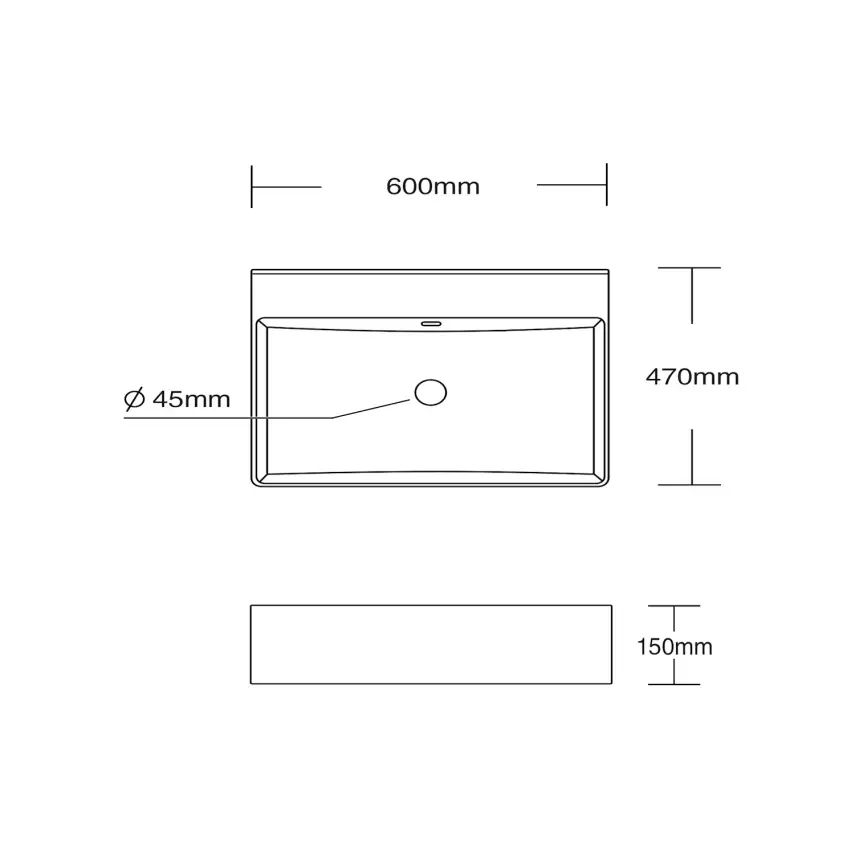 DutchLine - Tight Wastafel 60 - Glans Wit - Zonder Kraangat - 2
