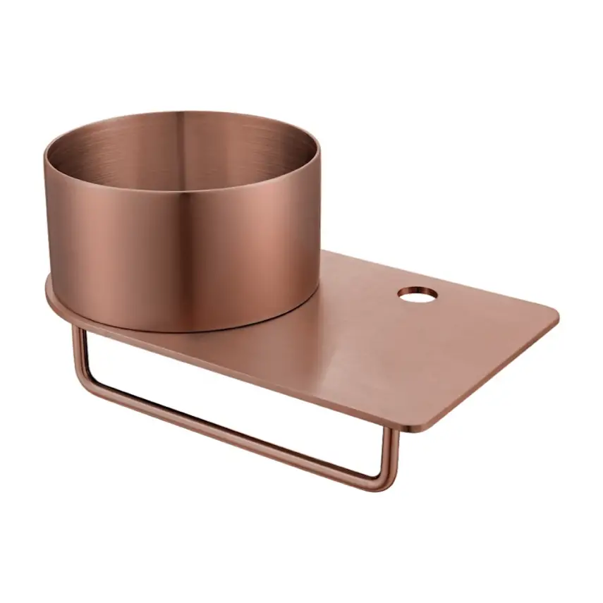 DutchLine - Toiletplanchet met waskom - 360x210x165 - Met Kraangat - Geborsteld koper - 1