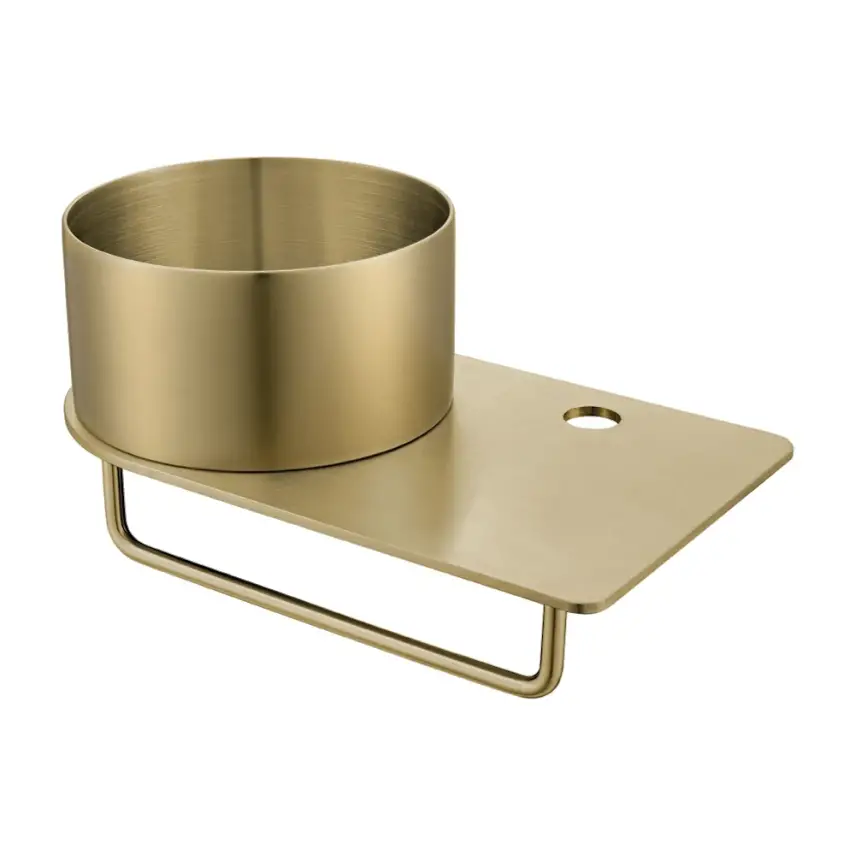 DutchLine - Toiletplanchet met waskom - 360x210x165 - Met Kraangat - Geborsteld messing - 1