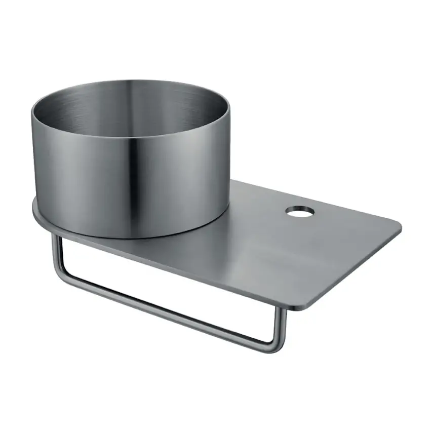 DutchLine - Toiletplanchet met waskom - 360x210x165 - Met Kraangat - Gunmetal - 1