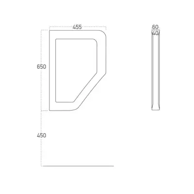 DutchLine - Urinoir Scheidingswand - Glans Wit - 455x650mm - 2