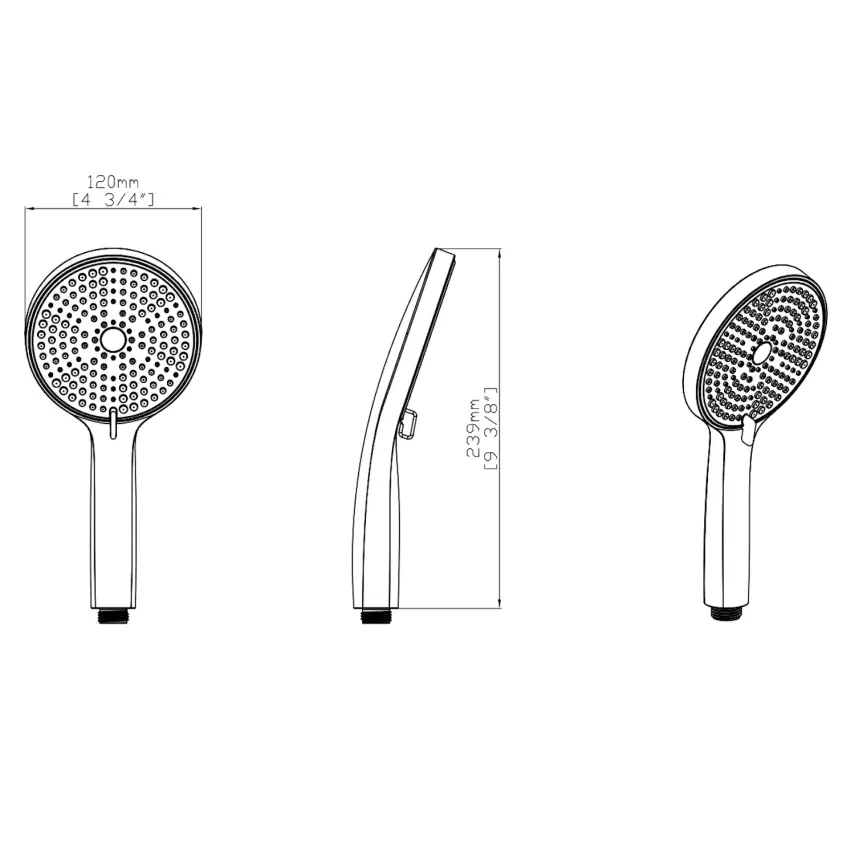 DutchLine - Verstelbare ABS Handdouche - Geborsteld messing - 2