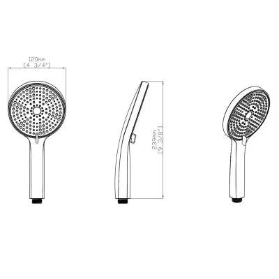 DutchLine - Verstelbare ABS Handdouche - Mat zwart - 2