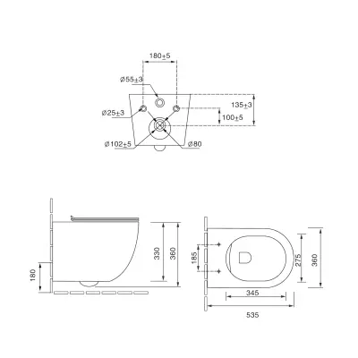 DutchLine - Wandcloset - Geborsteld Goud - Luccio Rimless - 2