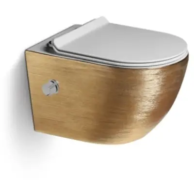 DutchLine - Wandcloset - Geborsteld Goud - Luccio Rimless - Met bidet-functie - 1