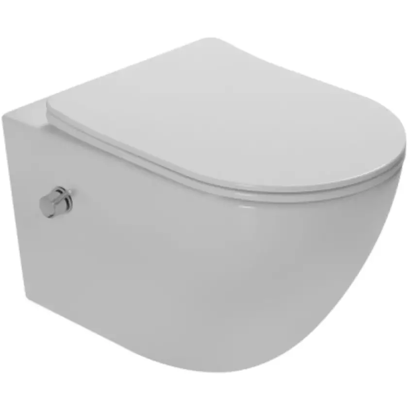 DutchLine - Wandcloset - Glans Wit - Luccio Rimless - Met bidet-functie - 1