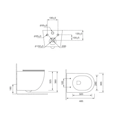 DutchLine - Wandcloset - Mat Wit - Luccio Rimless Ondiep - 2