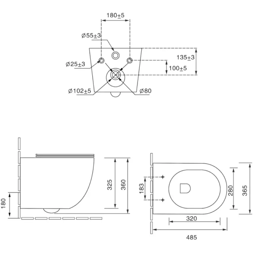 DutchLine - Wandcloset - Mat Wit - Luccio Rimless Ondiep - 2