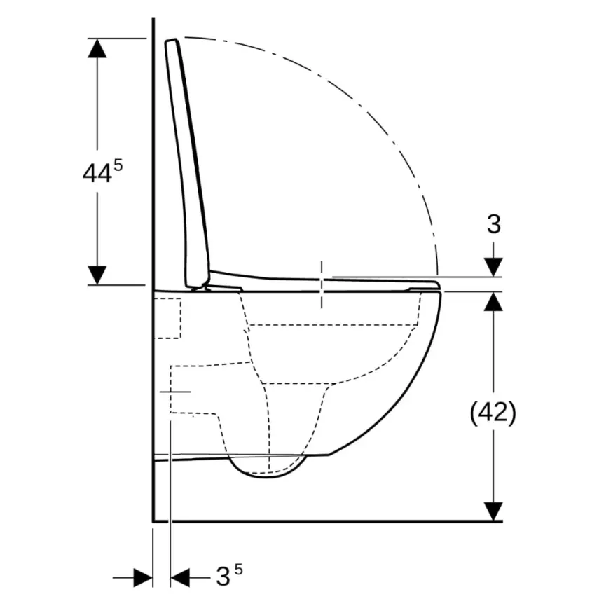 Geberit Acanto Wandcloset, Rimfree, met WC Seat - 2