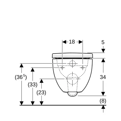 Geberit Acanto Wandcloset, Rimfree, met WC Seat - 3