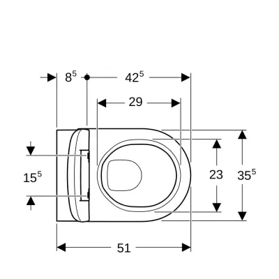 Geberit Acanto Wandcloset, Rimfree, met WC Seat - 4
