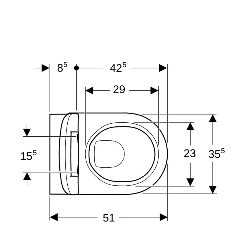 Geberit Acanto Wandcloset, Rimfree, met WC Seat - 4