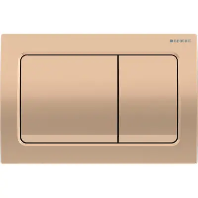 Geberit Alpha 01 Bedieningsplaat - 2-Toets Spoeling - Rechthoekige Knoppen - Brons - 1