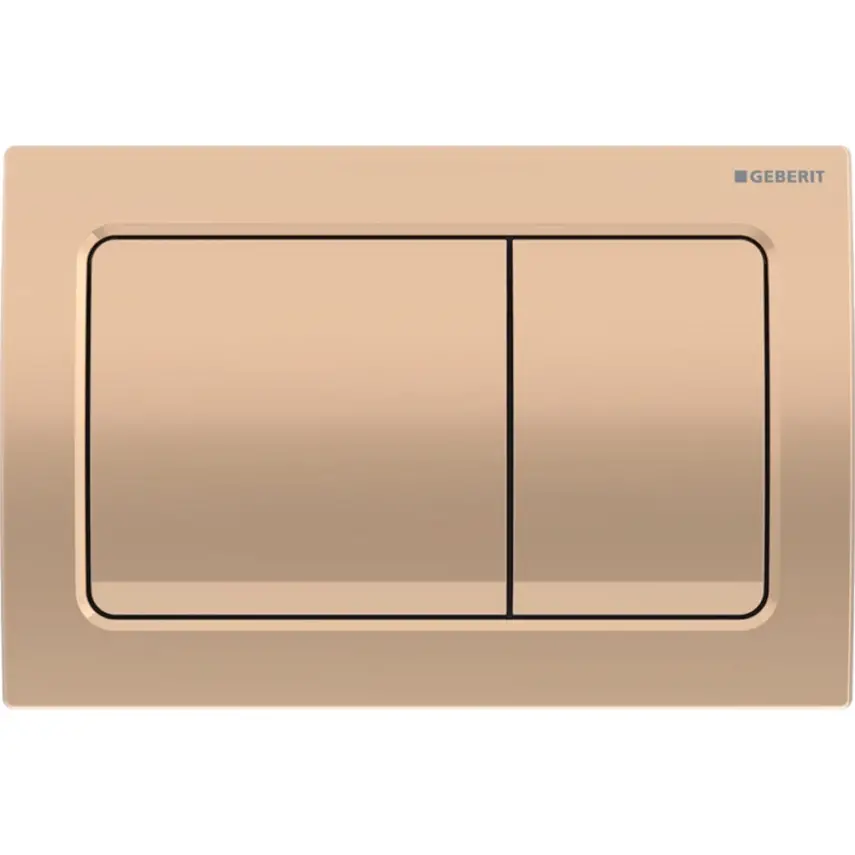 Geberit Alpha 01 Bedieningsplaat - 2-Toets Spoeling - Rechthoekige Knoppen - Brons - 1