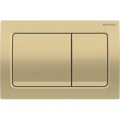 Geberit Alpha 01 Bedieningsplaat - 2-Toets Spoeling - Rechthoekige Knoppen - Messing - 1