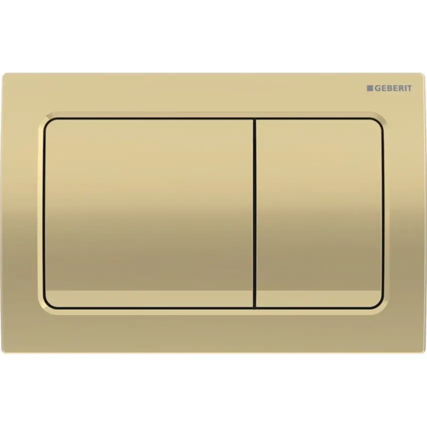 Geberit Alpha 01 Bedieningsplaat - 2-Toets Spoeling - Rechthoekige Knoppen - Messing - 1