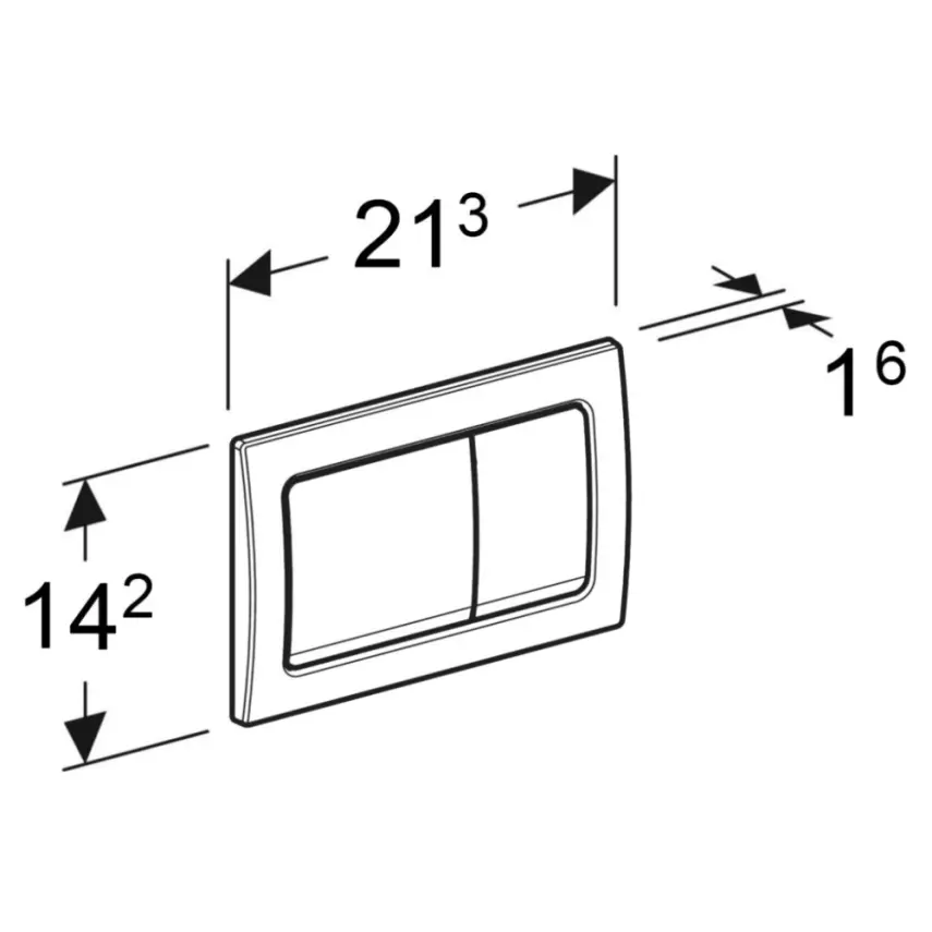Geberit Alpha 01 Bedieningsplaat - 2-Toets Spoeling - Rechthoekige Knoppen - Messing - 2