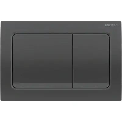 Geberit Alpha 01 Bedieningsplaat - 2-Toets Spoeling - Rechthoekige Knoppen - Zwart Chroom - 1